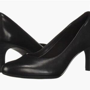 Clarks Women’s Dancer Nolin Leather Slip-On Heels – 2.5” Heel, Comfort Footbed